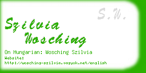 szilvia wosching business card